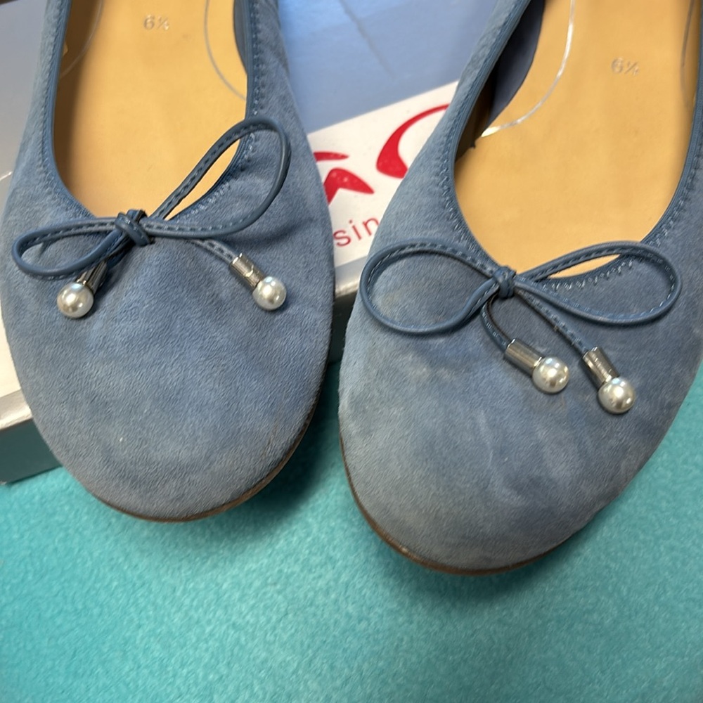 Ara sky blue suede flats - Picture 6 of 7